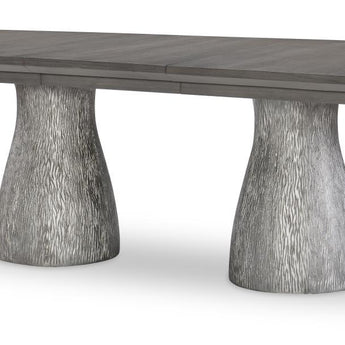 Terra Luna - Complete Rectangle Double Pedestal Table - White Cloud & Nightfall
