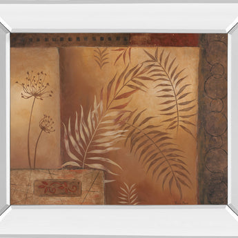 Modern Fern I By Vivian Flasch - Mirror Framed Print Wall Art - Light Brown