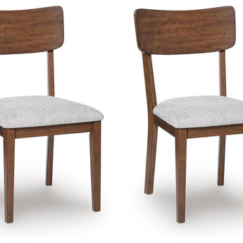 Tameride - Silla de comedor tapizada (juego de 2) - Marrón