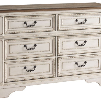 Realyn - Dresser - 6-drawer - White / Brown / Beige