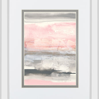 Charcoal And Blush II By Chris Paschke Mirrored Frame - Pink