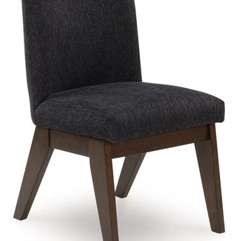 Dilenno - Silla de comedor tapizada (juego de 2) - Marrón oscuro