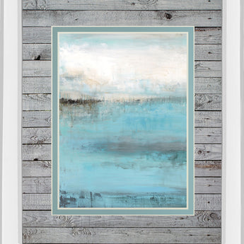 Beyond The Sea By Wani Pasion - Mirror Framed Print Wall Art - Light Blue