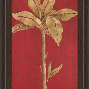 Palm Pizzazz I By Angela Ferrante - Framed Print Wall Art - Red