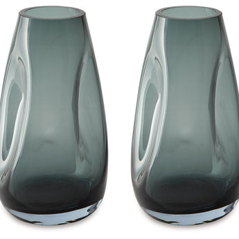 Beamund - Vase (Set of 2) - 9" - Teal Blue