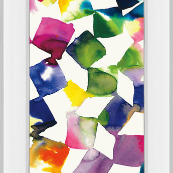 Colorful Cubes Il By Wild Apple Portfolio - Mirror Framed Print Wall Art - Blue
