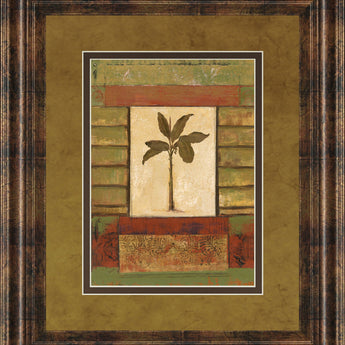 Classic Palm Il By Rebecca Burton - Framed Print Wall Art - Light Brown