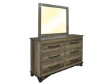 Loft 6 Drawer Dresser Two Tone Gray / Brown - detail