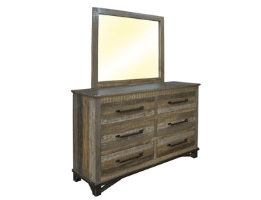 Loft 6 Drawer Dresser Two Tone Gray / Brown - detail