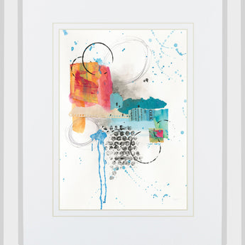 Abstract Skyline I By Courtney Prahl Mirrored Frame - White