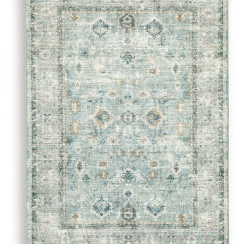 Ladstoney - 5' x 7' Rug - Teal / Beige / Ochre