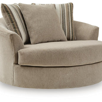 Linenhause - Oversized Swivel Accent Chair - Dune