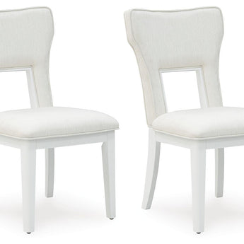 Chalanna - Silla de comedor tapizada (juego de 2) - Blanco
