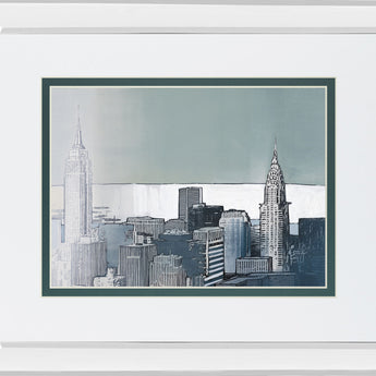 Chrysler And Empire State Spain By Farre` J. Mirrored Frame - Dark Gray