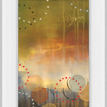 Circles In Panel I By Jeni Lee - Mirror Framed Print Wall Art - Light Brown