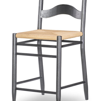 Vintage Market - Rush Seat Ladder Back Counter Height Chair (Set of 2) - Kettle Black