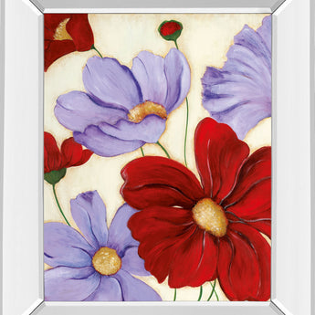 Lavender And Red Il By Tava Studios - Mirror Framed Print Wall Art - Red