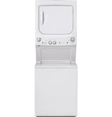 GE 3.8CF/5.9CF Stacked Laundry Center, White - GUD27ESSMWW