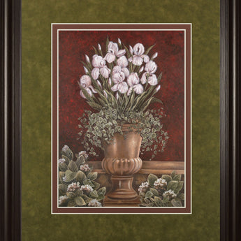 Hannah's Irises By Betsy Brown - Framed Print Wall Art - Red