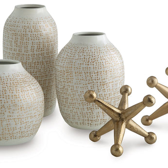 Vinburn - Accessory Set (Set of 5) - White / Gold Finish