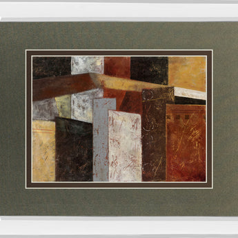 In The City Il By Carol Robinson - Mirror Framed Print Wall Art - Dark Brown