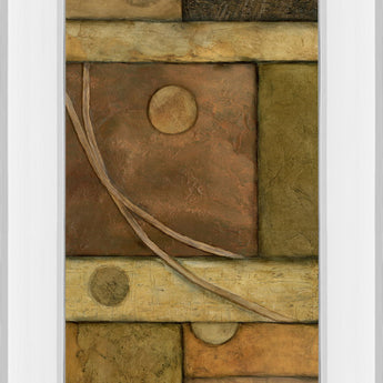 Circle Game Il By Norm Olson - Mirror Framed Print Wall Art - Light Brown