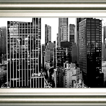 Panorama Of NYC VII By Jeff Pica - Framed Print Wall Art - Dark Gray