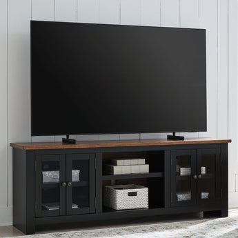 Wildenauer - Mueble de TV XL con opción de chimenea - Marrón/Negro