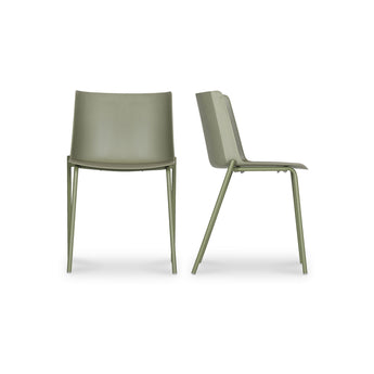 Silla - Silla de comedor para exterior (juego de 2) - Verde salvia