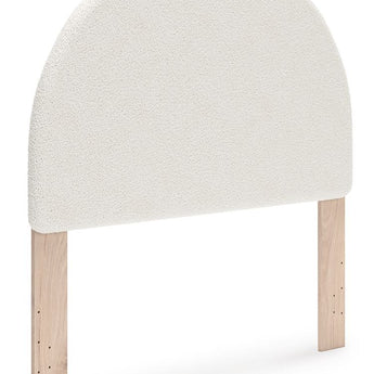 Arloster - Full Upholstered Panel Headboard - White / Tan