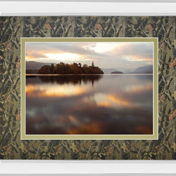 Golden Lake By Peter Adams - Framed Print Wall Art - Dark Gray
