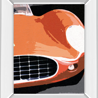 Ferrari Classic By Malcolm Sanders - Mirror Framed Print Wall Art - Orange