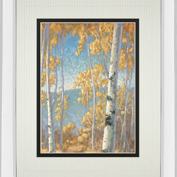 Honey Birch Il By John Macnab - Mirror Framed Print Wall Art - Yellow