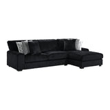 Nightfall Grand Cord Black Sectional 2PC Set