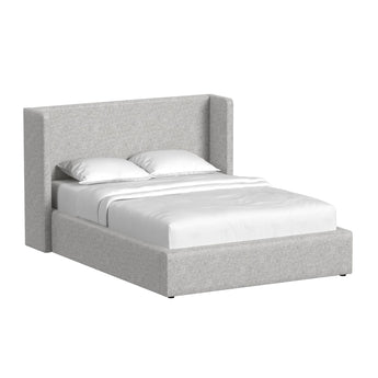 Angeline - Complete Queen Non-Storage Bed - Gray Fabric