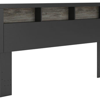 Broachmyn - King Bookcase Headboard - Black / Gray