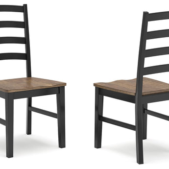 Wildenauer - Silla auxiliar de comedor (juego de 2) - Marrón/Negro