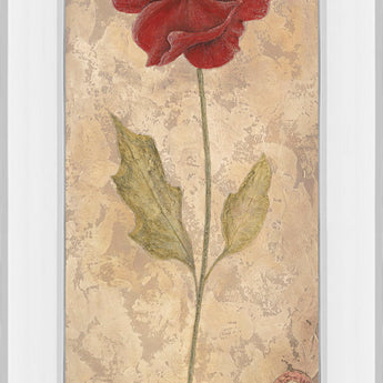 Flower II - Mirrored Framed Print Wall Art - Beige