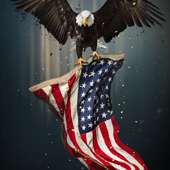 Temp Glass With Foil - Eagle Flag - Dark Gray