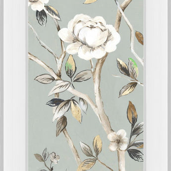 A Flower For You III By Asia Jensen - Mirrored Frame Wall Art - Light Gray