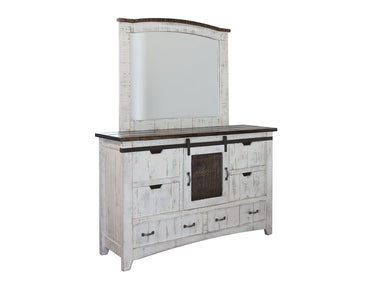 Pueblo Mirror Antiqued White - Mirrors at Quality Home Furniture Mesquite