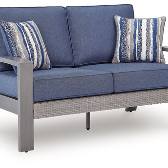 Half Moon Beach - Loveseat con cojín - Azul/Gris
