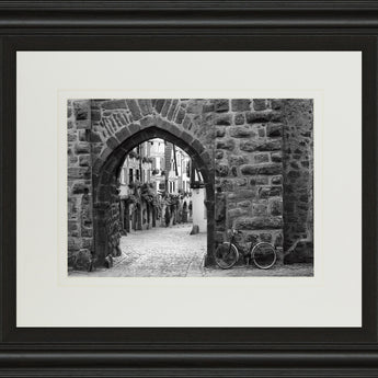 Bicycle Of Riquewihr By Monte Nagler - Framed Print Wall Art - Dark Gray
