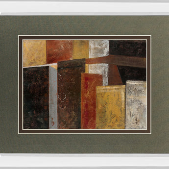 In The City I By Carol Robinson - Mirror Framed Print Wall Art - Dark Brown