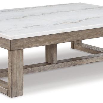 Loyaska - Rectangular Cocktail Table - Brown / Ivory