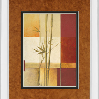 Contemporary Bamboo Il By Estudio Arte - Mirror Framed Print Wall Art - Orange