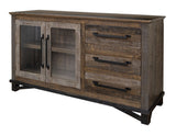 Loft 60” Buffet With 3 Drawer / 2 Doors Two Tone Gray / Brown - image 4 of 4