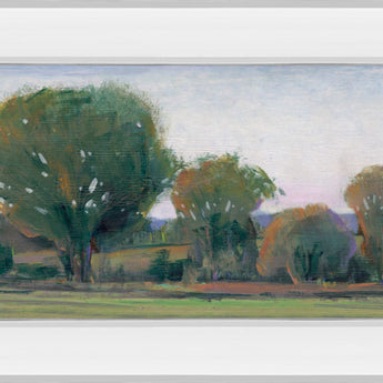 Panoramic Treeline Il By Tim Otoole - Mirror Framed Print Wall Art - Dark Green