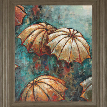 Umbrellas By Heath - Framed Print Wall Art - Blue