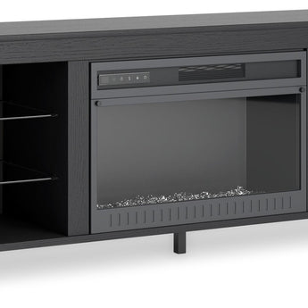 Cayberry - TV Stand With Fireplace - Black